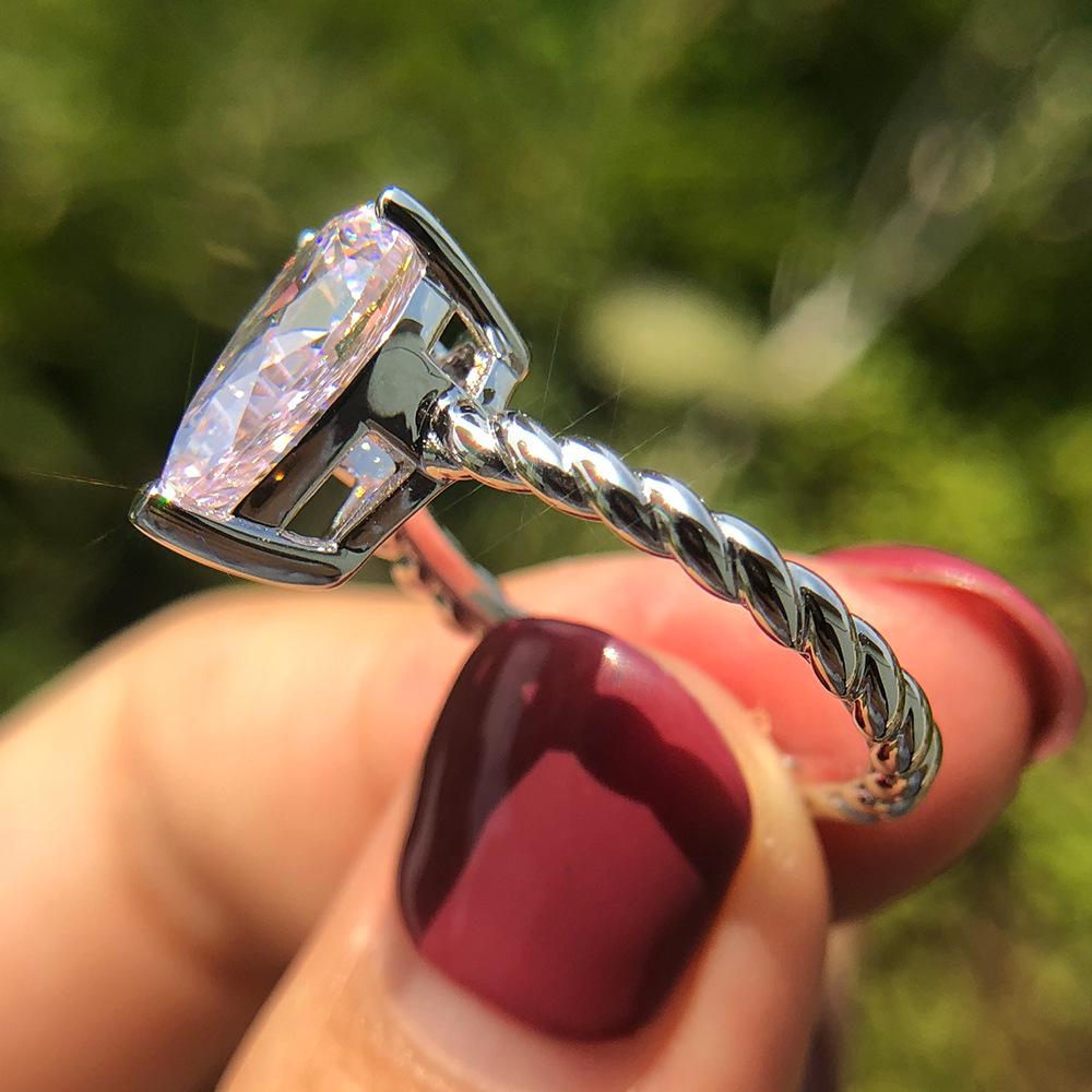 Танцизное классическое кольцо из стерлингового серебра 925 пробы с цирконом, женские ювелирные изделия, свадебное обещание, подарок для вечеринки