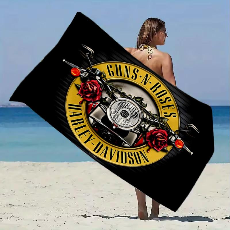 Gun Music Band Beach Towel Microfiber Beach Towel Super Soft & Absorbent for Bath, Beach, Travel Bath Time Accessory, Fan gifts