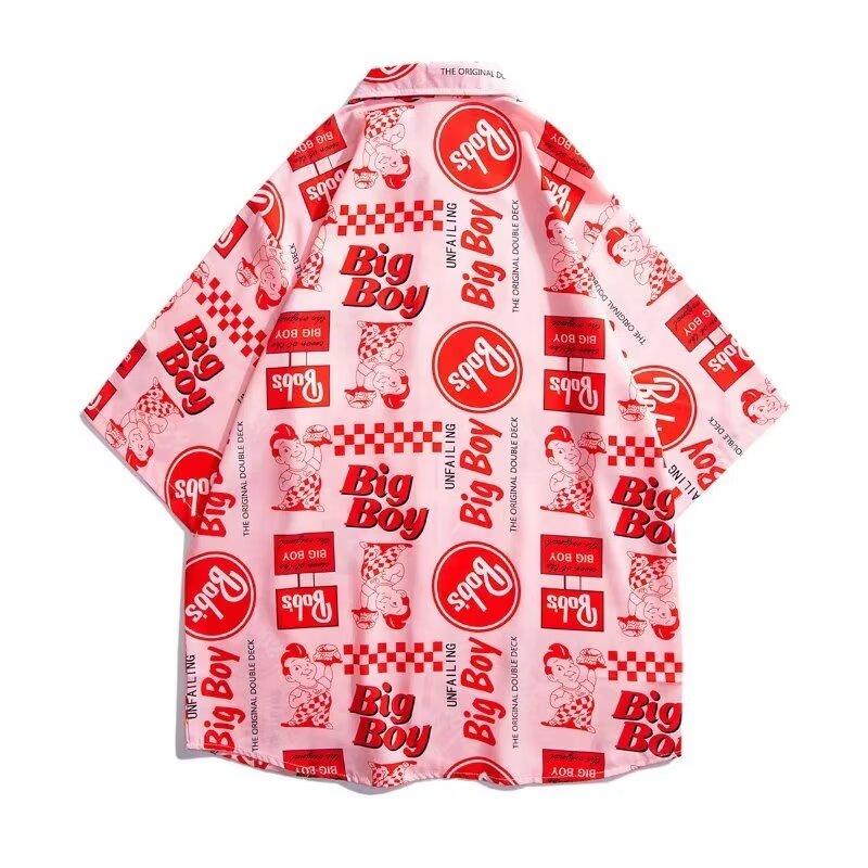 Мужская рубашка в стиле ретро, ​​мужской летний наряд, студенческий свободный крой, нишевый дизайн, повседневный мужской топ, верхняя одежда, пляжный топ