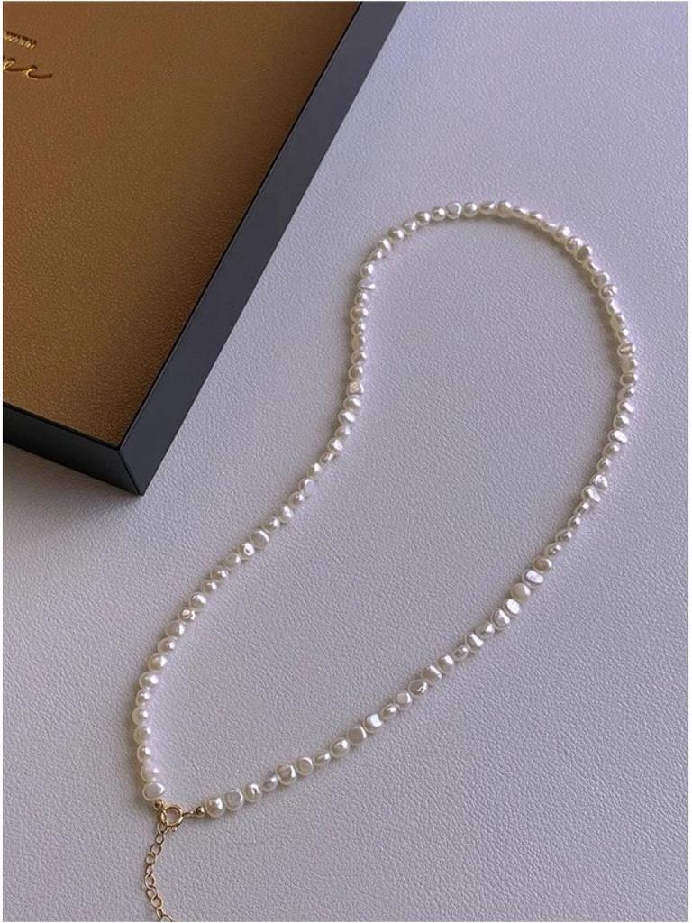 S925 Sterling Silver Baroque Pearl Necklace - Lightweight Luxury Choker for Women