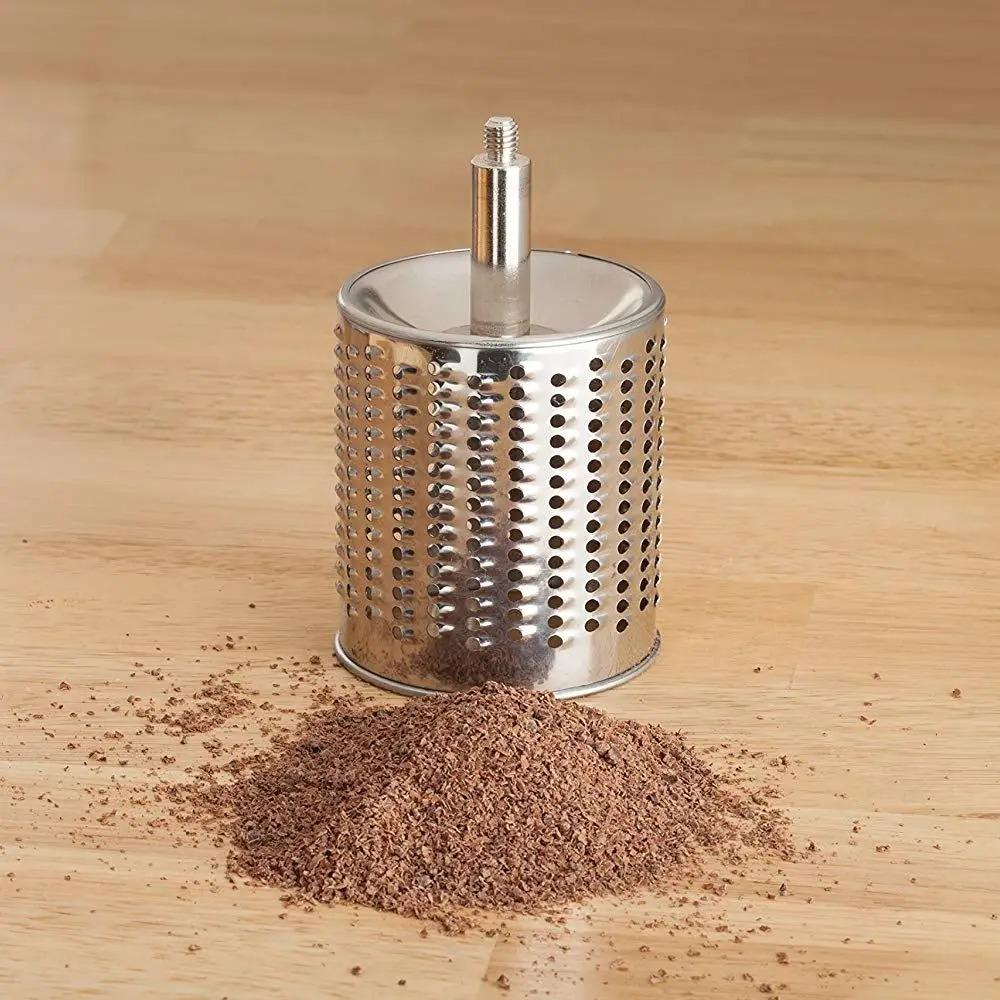 Stainless Steel Cheese Grater with 5 Blades Cheese Shredder Rotary Hand Crank Nut Grinder  Cooking