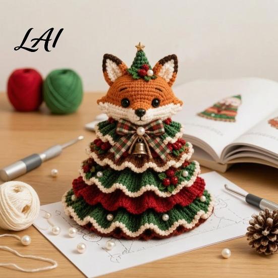 DIY Yarn Knitting Projects Animal Christmas Tree Crochet Kit Highland Cow Cute Handmade Holiday Ornament Dachshund Cat Crafting Kit for Beginners,