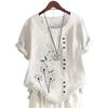 Women's Casual Short Sleeve Top with Round Neck and 11 Unique Floral Prints