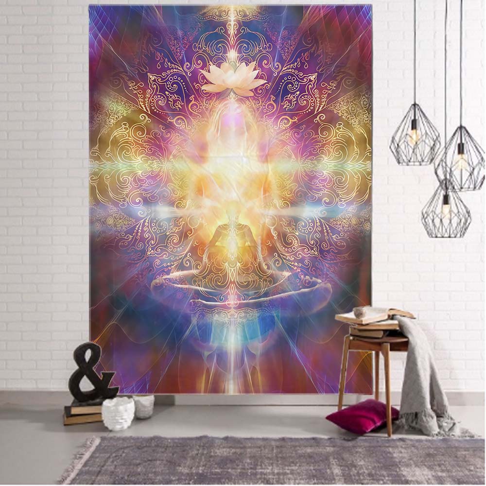 VIKAMA Psychedelic Wind Mushroom Tapestry Fadeproof Scifi Wall Wall Hanging Game Room Escape Room Music Festival Wall Tapestry