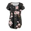 Women's Short-sleeve Loose Tops Casual Plus Size Tunic Button Tops