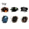 3D Horror Wall Stickers for Party Halloween Decal, Breakout Illusion Sticker with Skull Ghost, Spooky Peel And Stick Decor Bedroom Room Party,