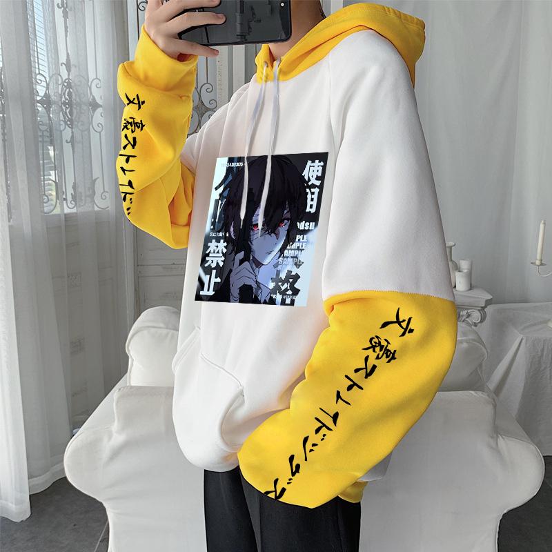 Толстовки с капюшоном из японского аниме Bungo Stray Dogs Harajuku Эстетические Bungou Stray Dogs Osamu Dazai Manga Мужская зимняя уличная одежда Толстовка