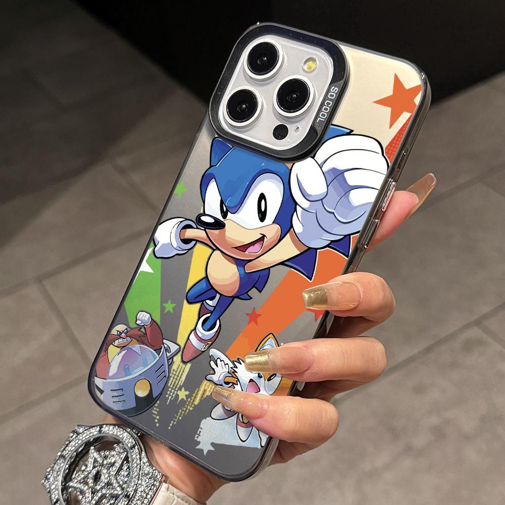 Cartoon Hedgehog S-Sonics Phone Case for Samsung Galaxy A56 A55 A54 A53 A52 A26 A17 A16 A12 A07 A06 4G 5G Silver Hard Cover