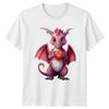 Baby Dragon Holding Heart Unisex TShirt Graphic Tee