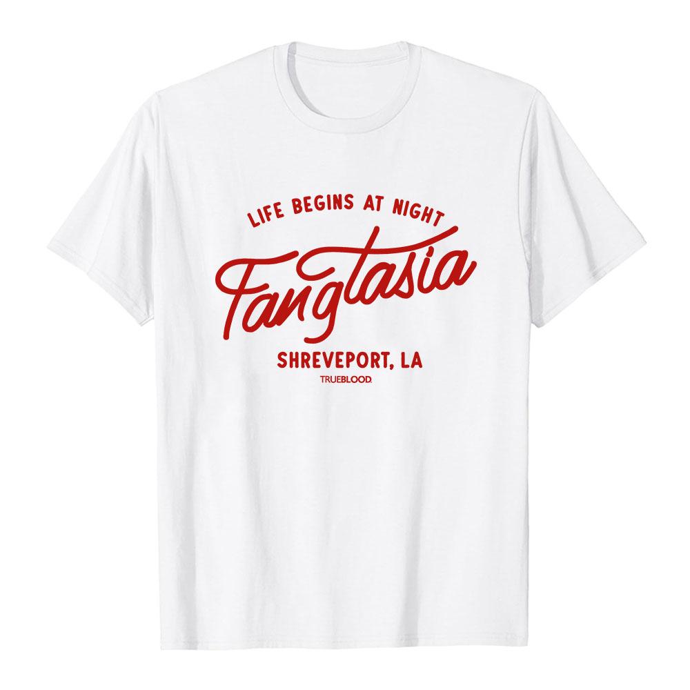 True Blood Футболка с принтом Fangtasia Club, короткий рукав, хлопок, летняя, мужская, повседневная, с круглым вырезом, модная, с графическим принтом, унисекс, уличная одежда, топы