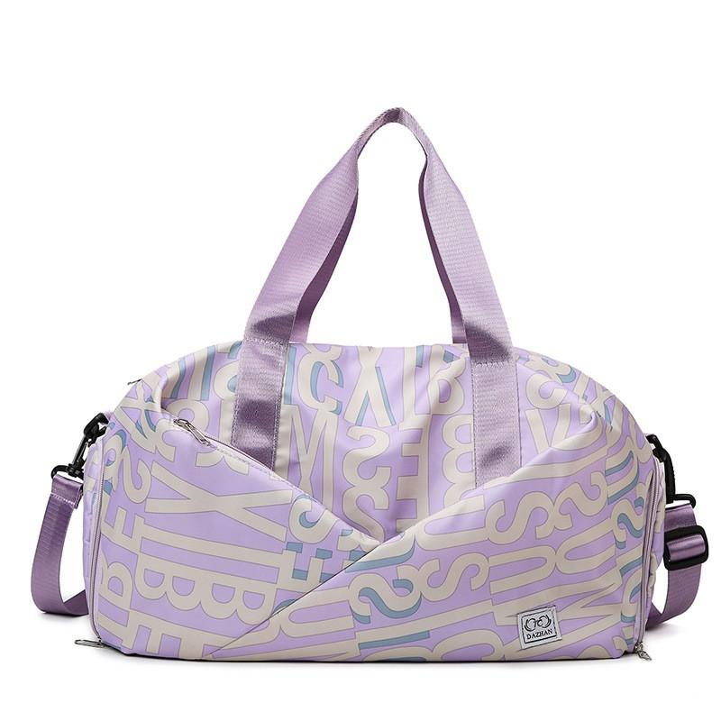 Large Capacity Gym Bag Women With Wet/Dry Compartment Shoe Pocket Oxford Fabric Travel Tote Crossbody