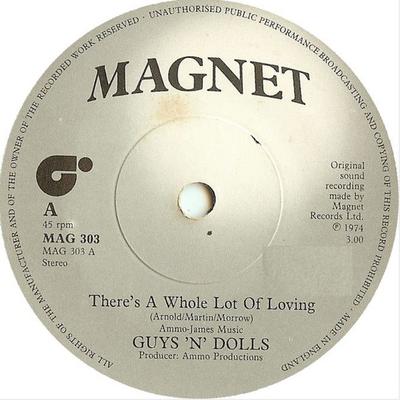7-дюймовая пластинка GUYS N DOLLS Theres A Whole Lot Of Loving You MAG303 Magnet UK Pop Б/у
