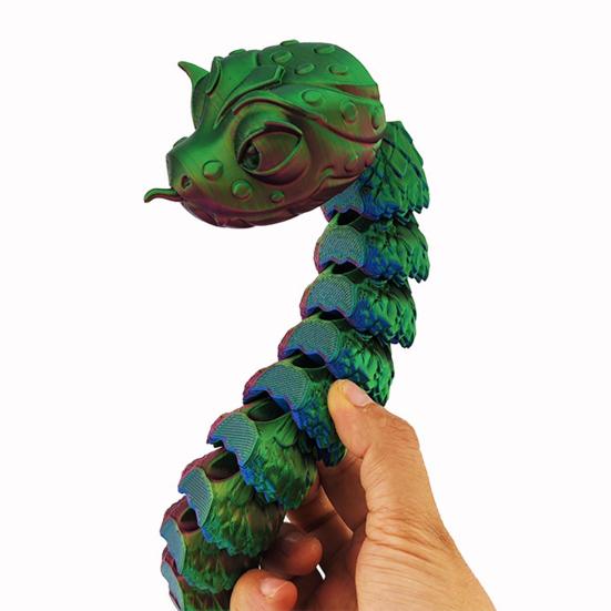 Игрушка змея, напечатанная на 3D-принтере, шарнирное украшение в виде змеи, гибкая игрушка-змея, украшение в виде животного для снятия стресса, подарок для взрослых