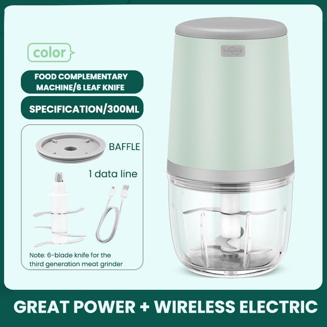 Электрический измельчитель чеснока, 300 мл, мясорубка, мини-пресс для чеснока, измельчитель овощей, машина для измельчения чеснока