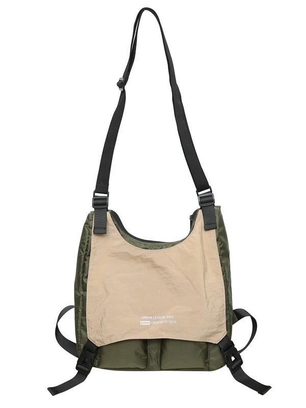 Mountain Range Small Crossbody Bag With Nylon Material For Hiking And Travel