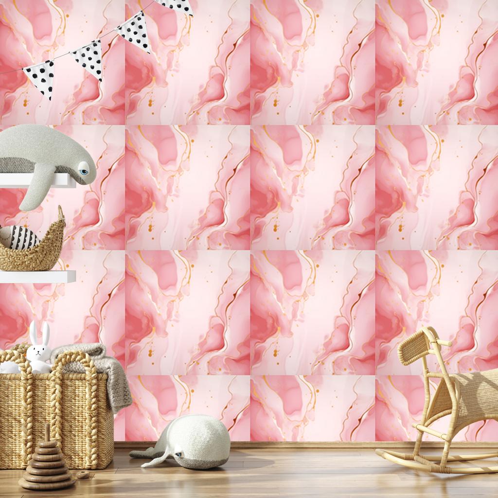 Ink Coral, White and Peach Wallpaper for Living Room and Bedroom 50x1000