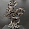 11cm Brass Chinese Dragon Casting Statue Animal Metal Figurine Home Decor Desktop Crafts Sculpture Decoration