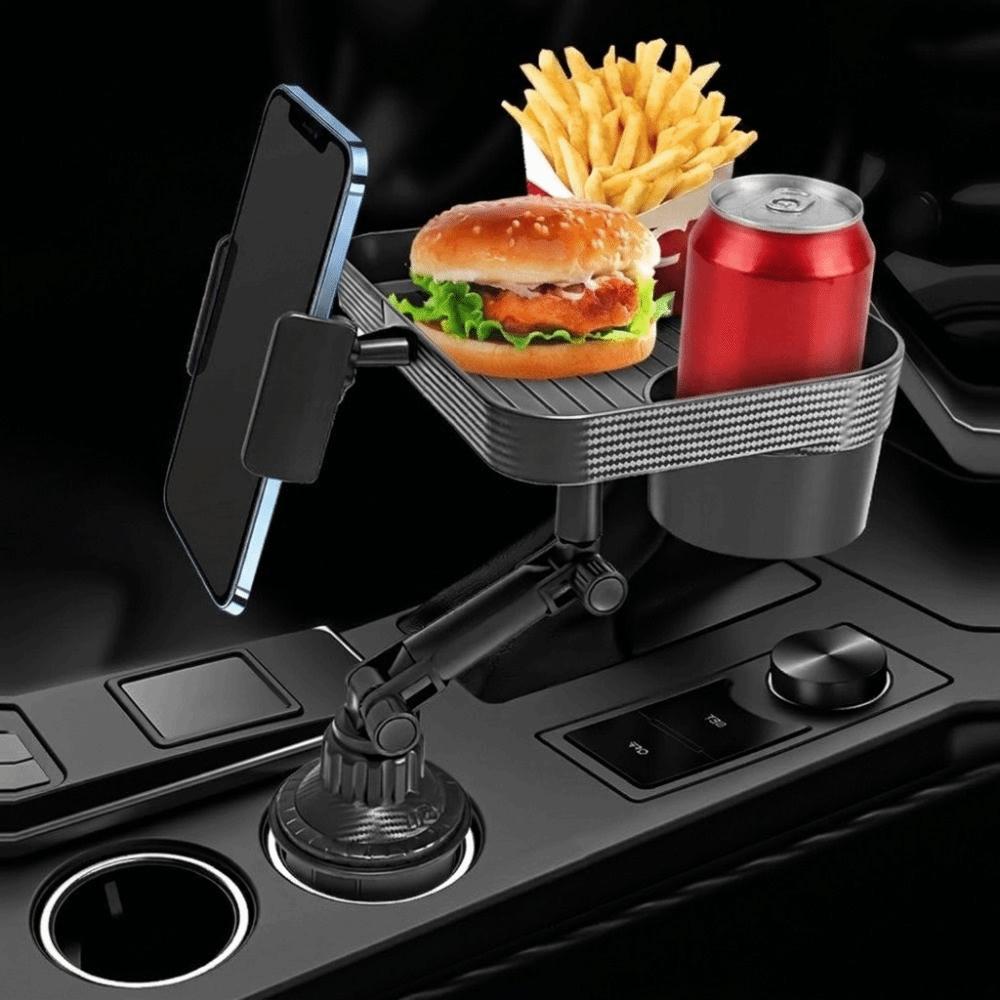 Portable Car Organizer Tray Attachable Storage Rack Car Accessories Car Cup Holder Tray Eating