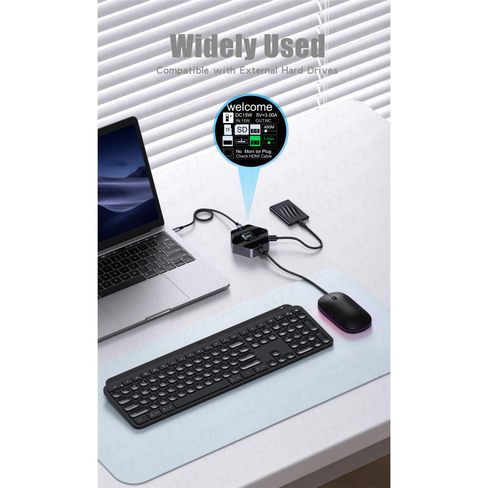 8 в 1 4K 60 Гц док-станция HDMI совместимая USB C 3.1 концентратор Tipo Type A Multi-Hub Extender SD TF 3.0 адаптер док-станция для Macbook