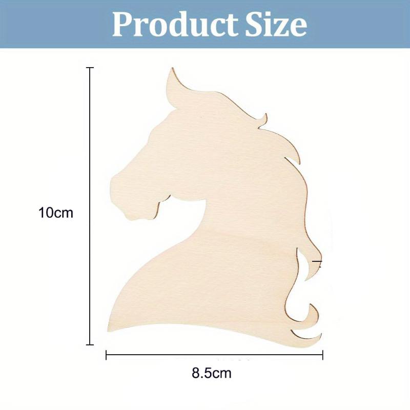 Unfinished Horse Head Wooden Home Farm Animal Shape Wood Cutout Laser Cut Blanks Craft Supplies