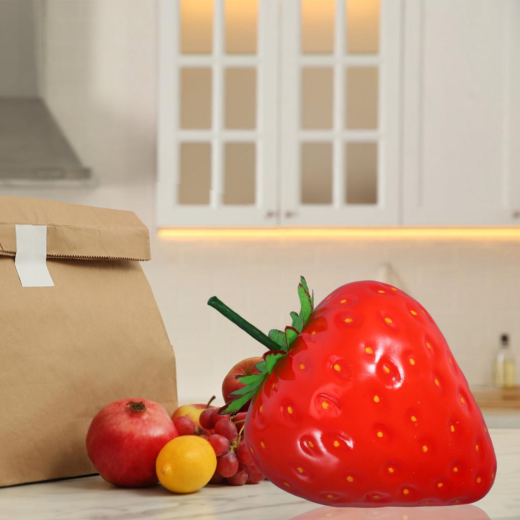 Extra Large Simulation Strawberry Fake Fruit Decorative Artificial Lifelike Photo Prop for Party Home Kitchen Display