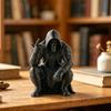 Мини-фигурка черепа с капюшоном, напечатанная на 3D-принтере, Настольное украшение в темном стиле, Крутой скелет с жестом рок-музыканта, Декор для кабинета, комнаты для киберспорта