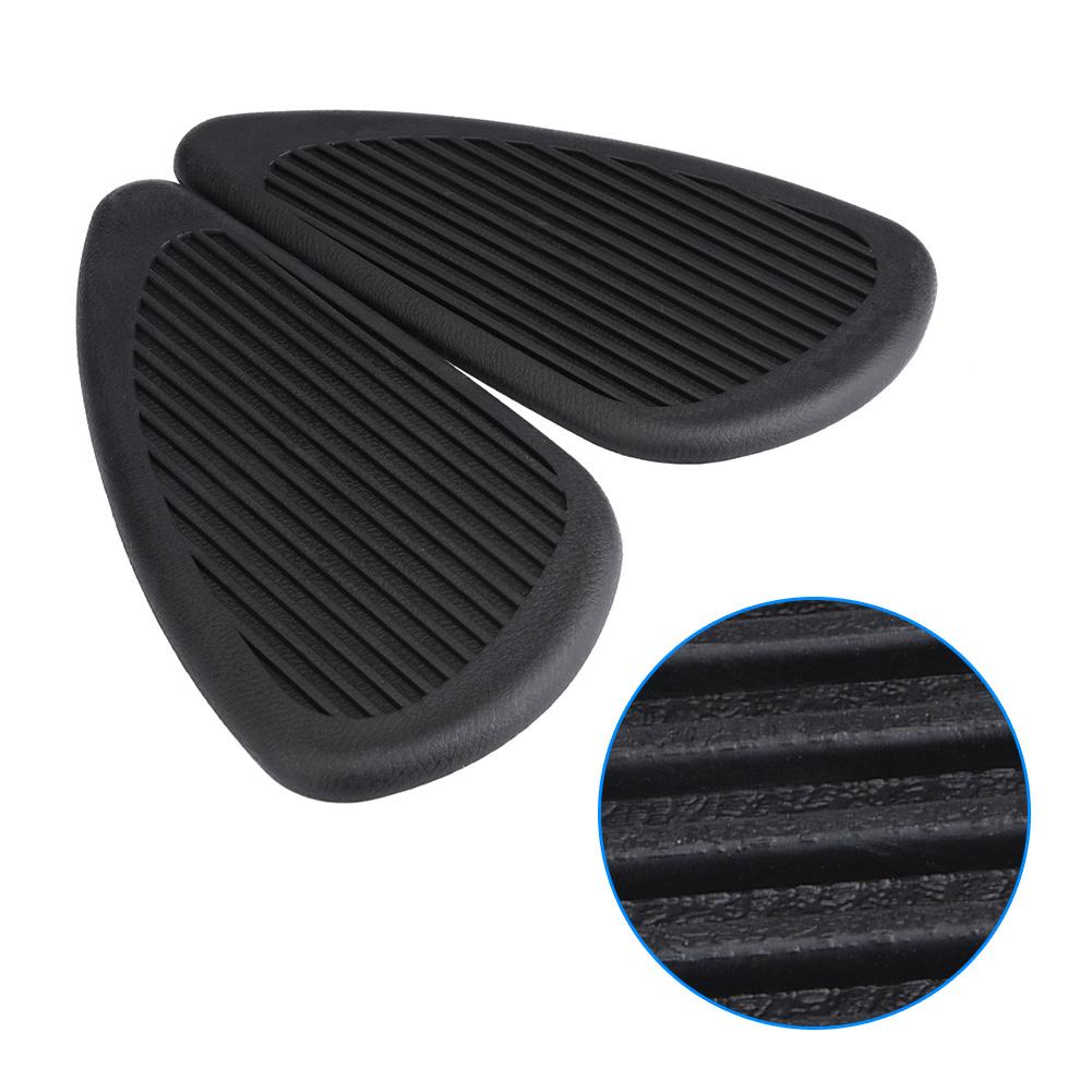 2Pcs Anti Slip Traction Pad Gas Fuel Tank Stickers Protector for Retro Motorcycle (Black)
