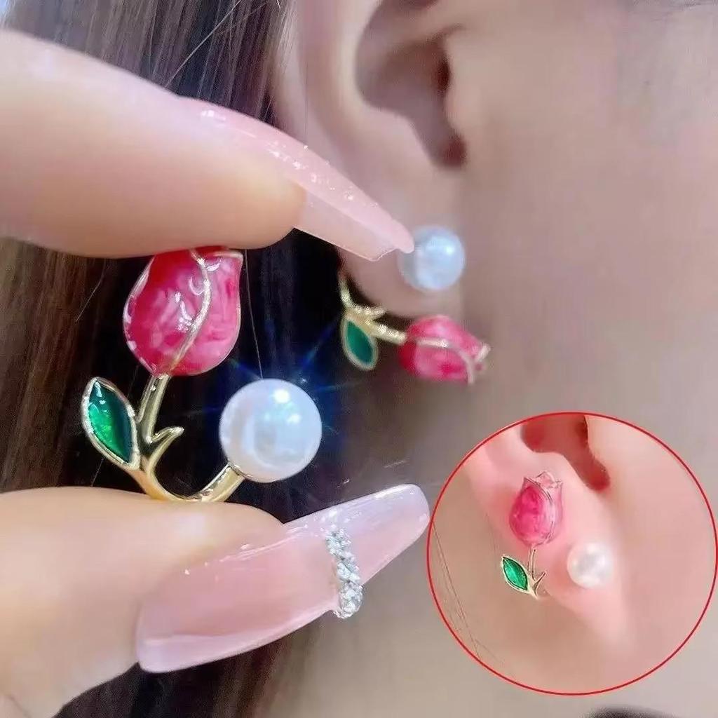 925 Silver Needle Korean Fashion Big Crystal Heart Earrings For Women Jewelry Trending New Luxury Women's Zircon Earrings