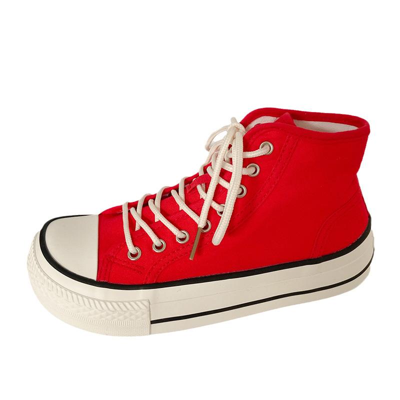 HY-1201 Mango Head High-top Canvas Shoes Women's New Retro Versatile Casual Little White Board Shoes In Summer 2025