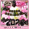 New Year Black And Gold Balloon Set Happy New Year New Year Decoration Party Decoration
