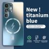 For Magsafe Glass Lens Frosted Magnetic Phone Case For Samsung Galaxy S24 S25 Ultra S23 Plus Wireless Charging Protective Cover