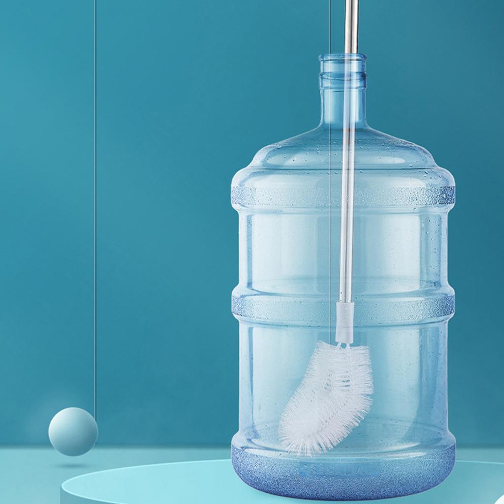 Bottle Brush Long Stainless Steel Handle Bendable Head Water Bucket Cleaning Brush for Household