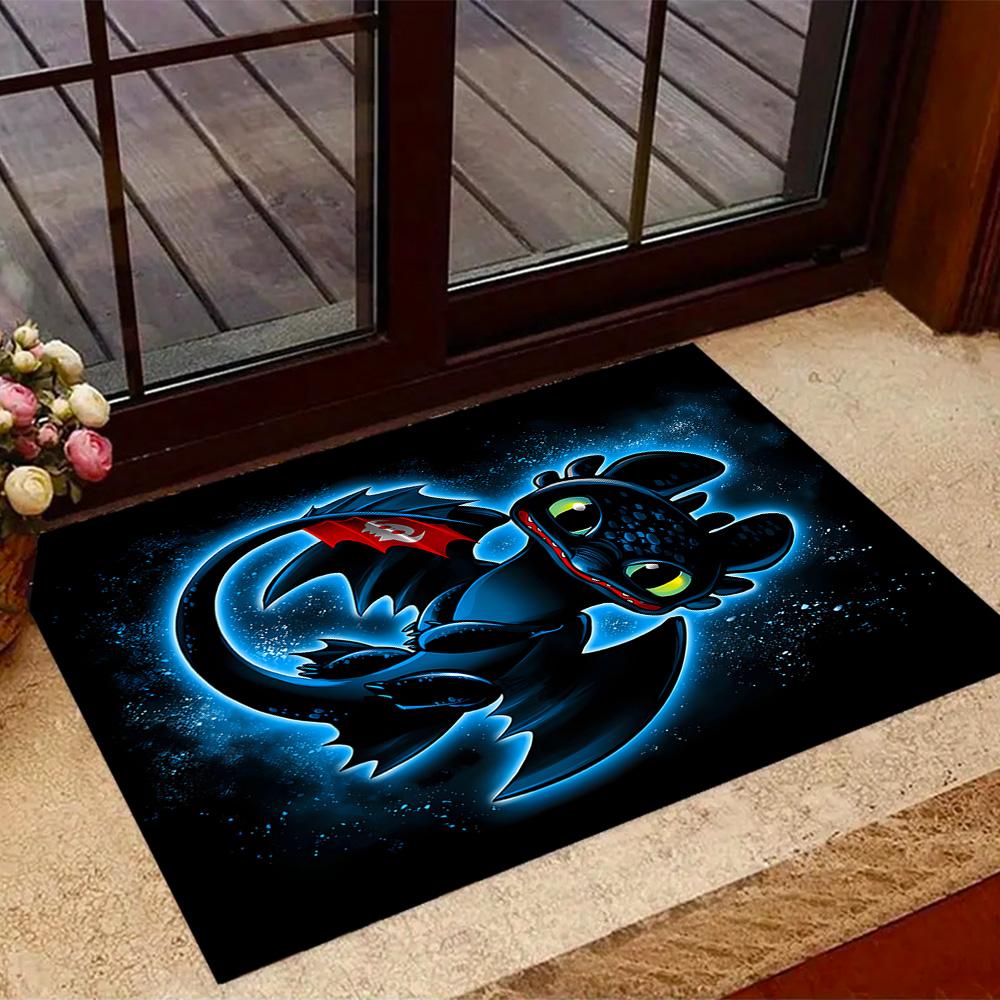 Dragons And Heroes Adventure Themed Anti-Slip Rugs - Polyester Home Decor, Suitable for Bedrooms, Living Rooms, Doorways, Studios, and Decorations