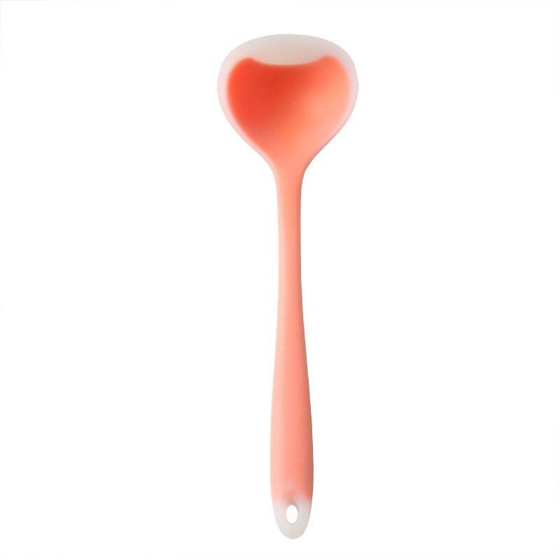 1 шт. красочный набор ложек с длинной ручкой, силиконовая ложка для супа, кухонные антипригарные большие ложки для еды, половник, домашняя кухонная утварь, инструмент FDA