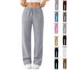 Women's Wide Leg Track Pants Fleece Lined Loose Straight Casual Pants Sports Jogger Pants With Pockets