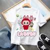 Labubu Original Children T-shirt Boy Girl Kawaii Anime Pattern Short Sleeve Summer Trendy Casual Tee Top Kid Labubu Clothes Gift