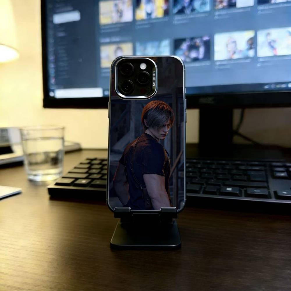Чехол для телефона Leon Kennedy для iPhone 17,16,15,14,13,12,11 Plus,Pro Max,XS,Цветная серебряная внутренняя крышка