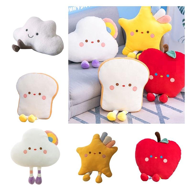 Ultra-soft Crystal Fleece Stuffed Fruit And Bread Plush Toys For Sleeping And Snuggling