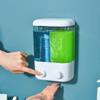 500/1000ML Wall Mounted Soap Dispenser Manual Press Capacity Suitable for Shampoo Used Bottle Bathroom Liquid Soap Dispensers