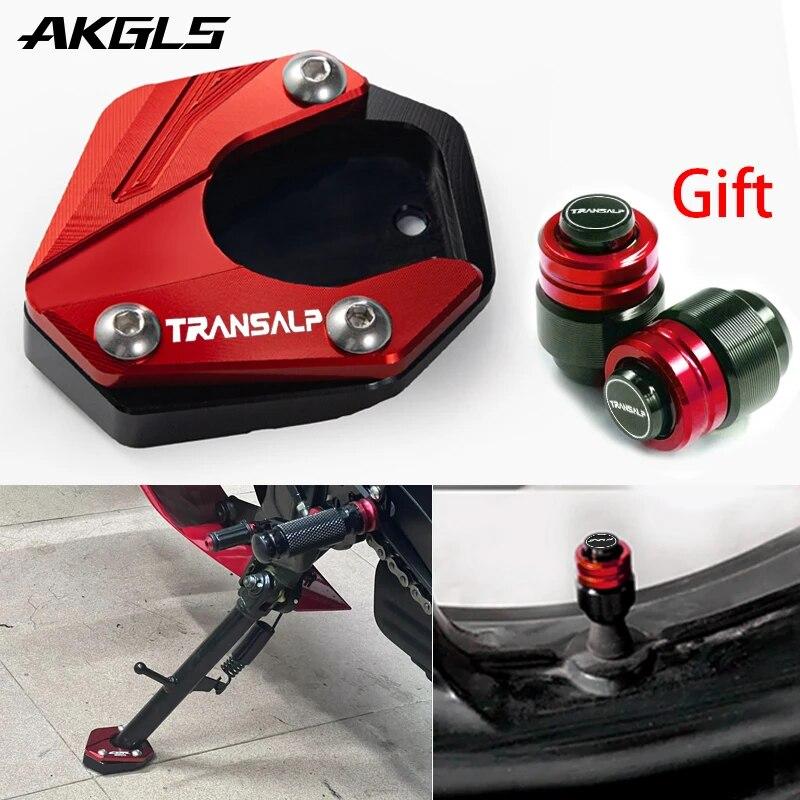 For Honda XLV 600 650 700 TRANSALP 600 Side Bracket Extension Pad Bracket Plate Enlargement and Tire Air Valve Cover Accessories