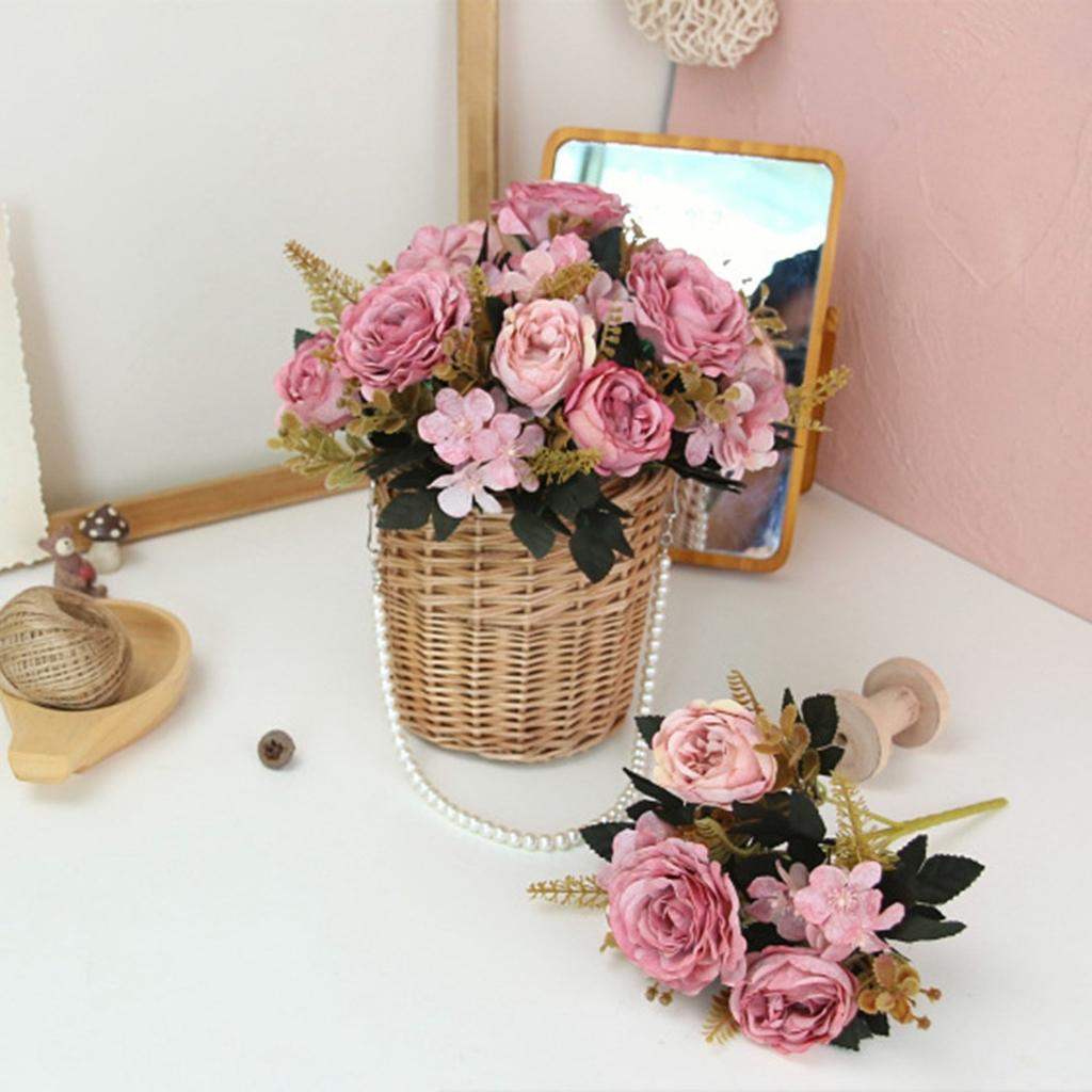 Искусственный шелковый ручной букет Смешанные искусственные цветы Пион Роза Гортензия Декор