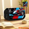 Черный пенал-книжка с 2D-печатью Hot Rod, двухслойный - Незаменимый пенал для школы, повседневная многофункциональная косметичка, вместительный Стацио