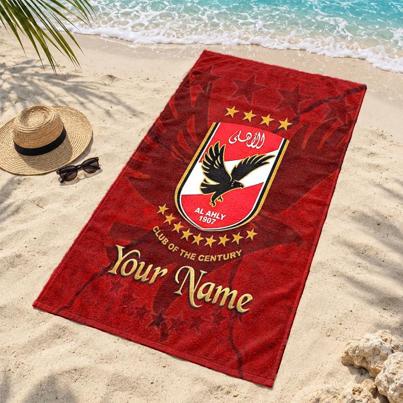 Al Ahly FC Custom Name Beach towels also serve as bath towels summer essential a musthave for the outdoors the beach and the pool