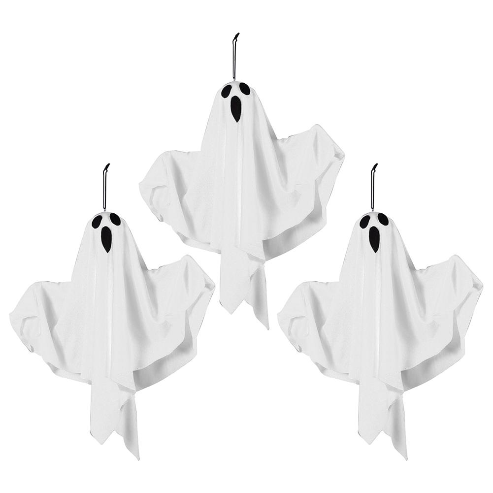 Хэллоуин светящийся белый призрак светодиодный подвесной призрак ужас реквизит с волшебным светом для дома с привидениями в помещении и на улице украшение на Хэллоуин