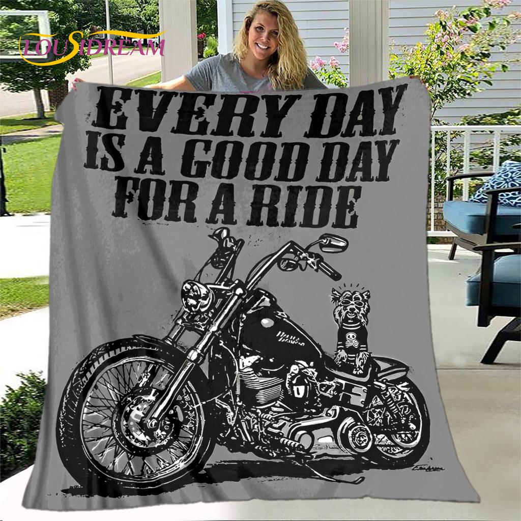 3D Retro Vintage Motorcycle Soft Plush Blanket,Flannel Blanket Throw Blanket for Living Room Bedroom Bed Sofa Picnic Cover Gift