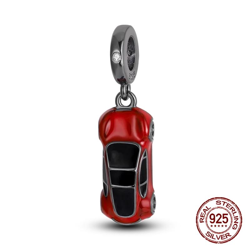 Шармы Бусины Серии Красного Цвета Медь Кровь Сердце Любовь Машина Клубника Фрукты Подвеска Подходят Оригинальному Браслету-Бэнглу DIY Ювелирные Изделия