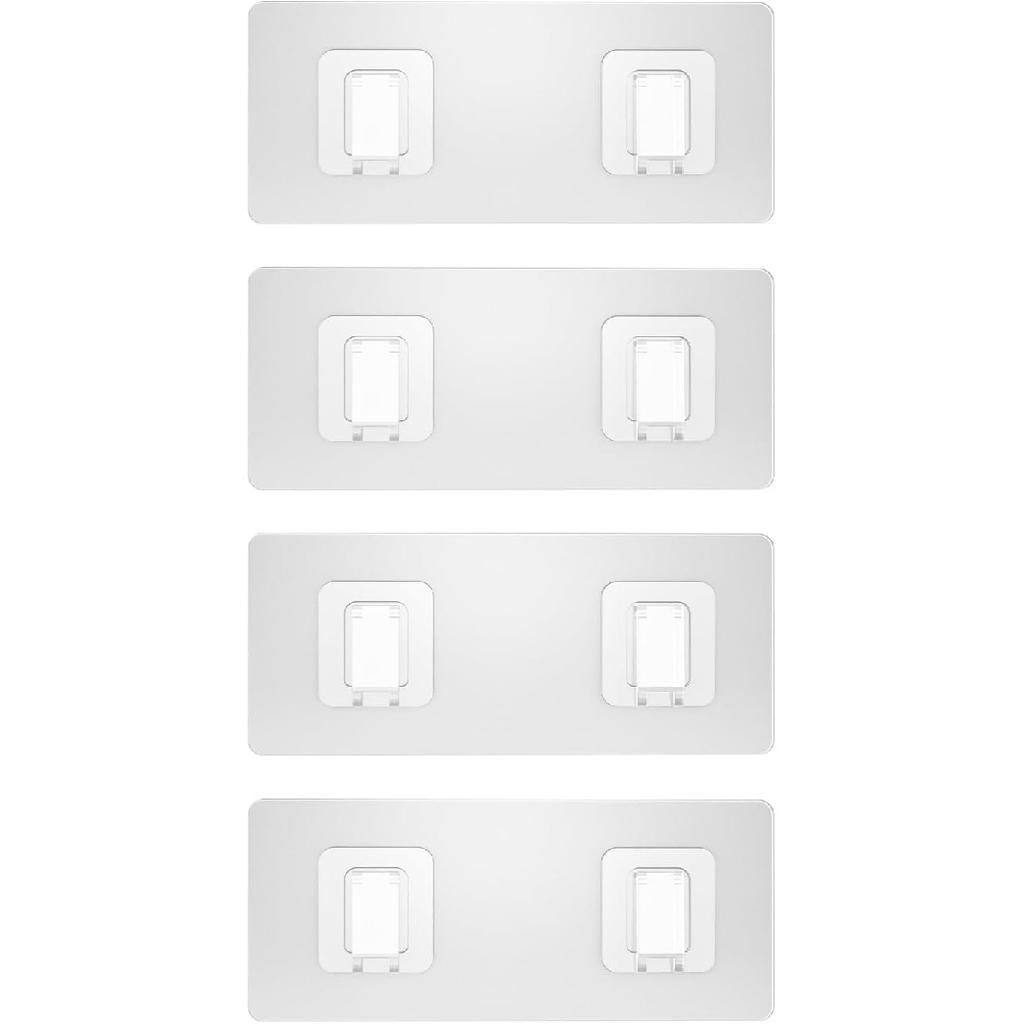 14 Pack Shower Caddy Adhesive Replacement Flat, Transparent Strong Adhesive Hooks, No Drilling, Waterproof Wall Hooks for Shower Caddy, Bathroom
