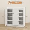 Narrow Shoe Cabinet, 2 Doors, Adjustable Shelves, for 12 Pairs, 83x30x90cm, White
