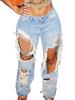 Rose Beauty A Rave 90s Street Slant Pocket Ripped Cut Out Straight Leg Jeans