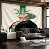 One Piece Roronoa Zoro Wall Tapestry Aesthetic Wall Hanging Printed Fabric Blanket Decorative Tapestries For Bedroom Living Room Home Decor